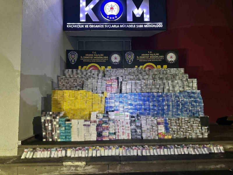 Adana’da 16 bin paket kaçak sigara ele geçirildi